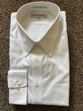 Paul Fredrick Men's White Dress Shirt 17-37 100% cotton NEW